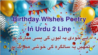 Birthday Wishes Poetry In Urdu 2 Line