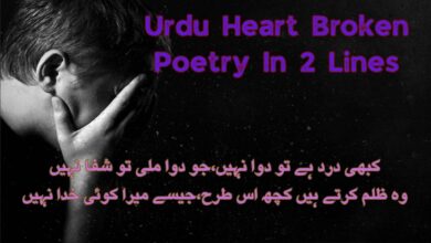 Urdu Heart Broken Poetry In 2 Lines