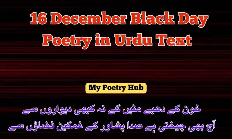 16 December Black Day Poetry in Urdu